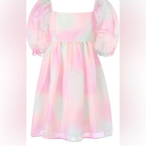 Taylor Style Puff sleeve multicolor dress